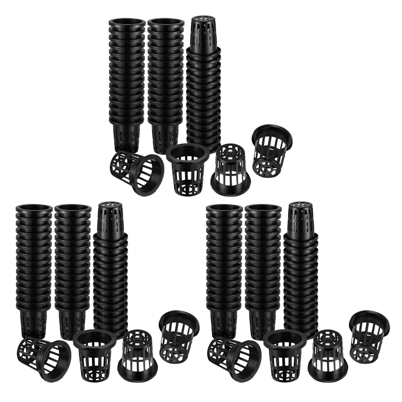 

300 Pack 1.77 Inch Net Cups Slotted Mesh Wide Lip Filter Plant Net Pot Bucket Basket For Hydroponics Aquaponics Orchids
