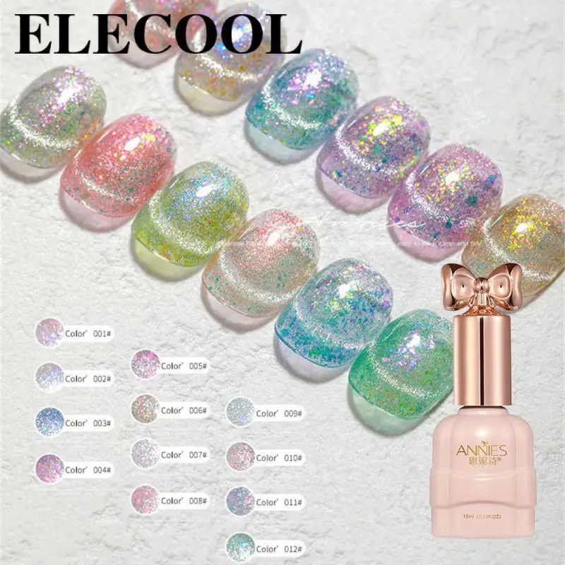 

Клейкий супер-яркий клей для ногтей для фототерапии 12 цветов лак для ногтей сломанный бриллиант сломанный лед криолитный моющийся блеск для красоты