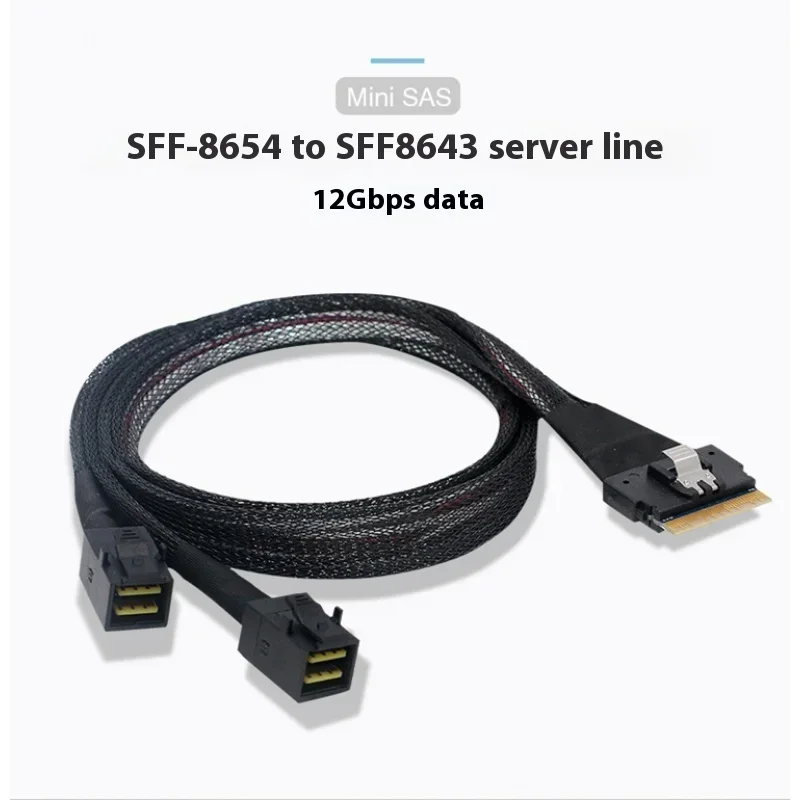 Фото Тонкий кабель для жесткого диска SFF-8654 8i на 2 порта 8654 8611 8643 Кабель для передачи данных OCULINK SAS 8087 Адаптерная карта 40 см 4i 8i PCI-E NVMe №3