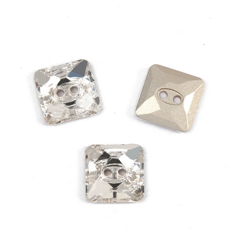 3017 квадратные все размеры Швейные аксессуары стеклянные Пришивные на кнопках