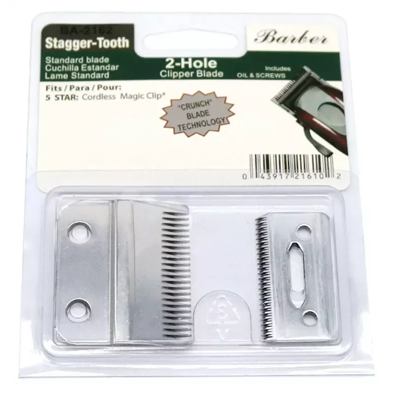 

Stagger-Tooth 2-Hole Clipper Blade 2162 compatible with for wahl 5 star cordless magic clip,without oil