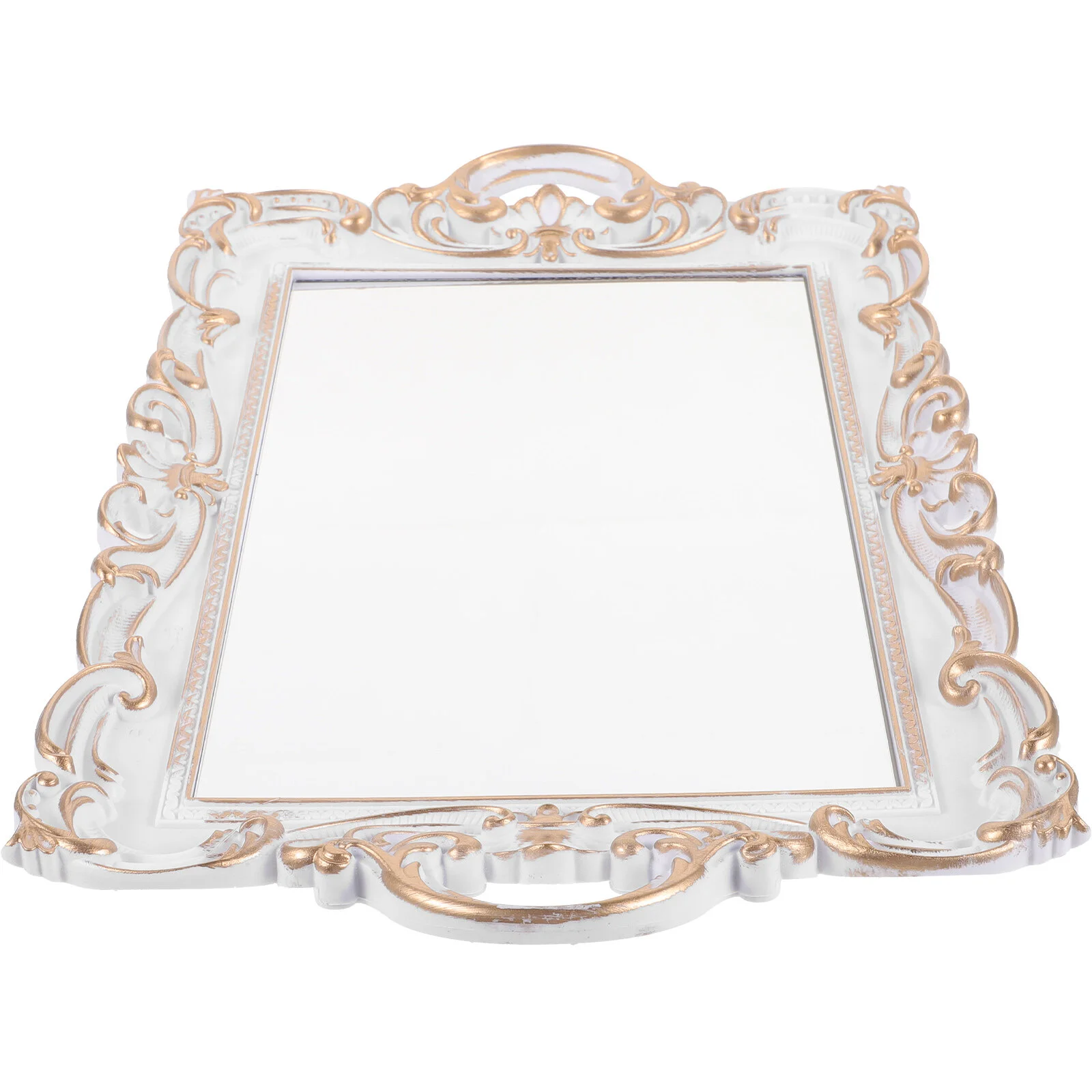 

Perfume Dresser Trays Bedroom Mirrored Vanity Home Decor Dessert Plate Glass Jewelry Dish Plastic Display