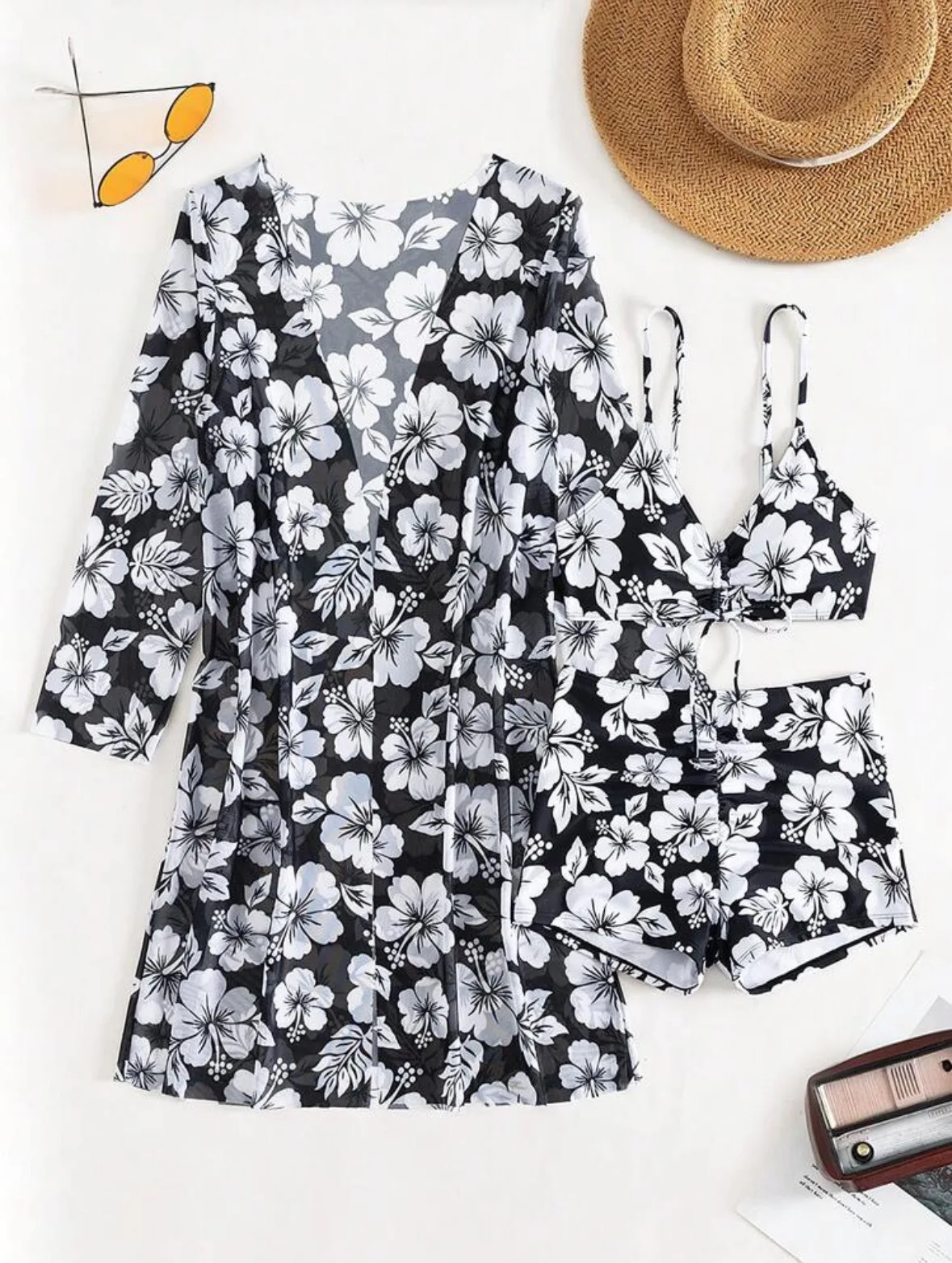 Женские комплекты бикини с цветочным принтом тай-дай комплект из трех предметов