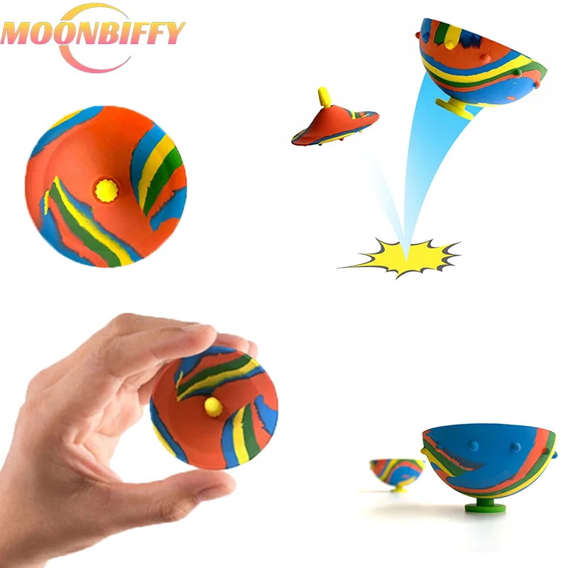 

Novel Fidget Toys Hip Hop Pops Rubber Anti Stress Bouncing Ball Bounce Spinner Bowl Spinning Top Jumping Popper Ball for Kid Toy