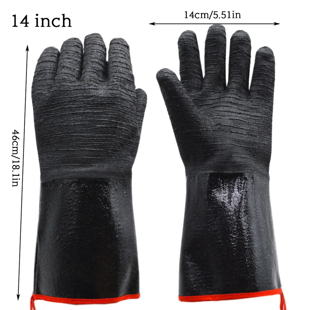 

High Heat Gloves Griller Insulated Cooking Gloves for Barbecue Grill Smoker Oven Mitt Baking Waterproof 14 17Inch Long Sleeve