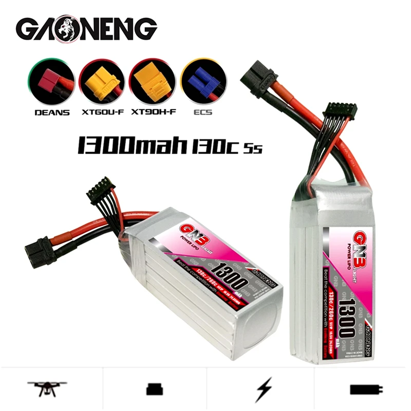 

RC FPV Racing Drone Battery GNB 5S 18.5V 1300mAh Lipo Battery For FPV Racing Drone Quadcopter RC Hobby Parts 18.5V Battery