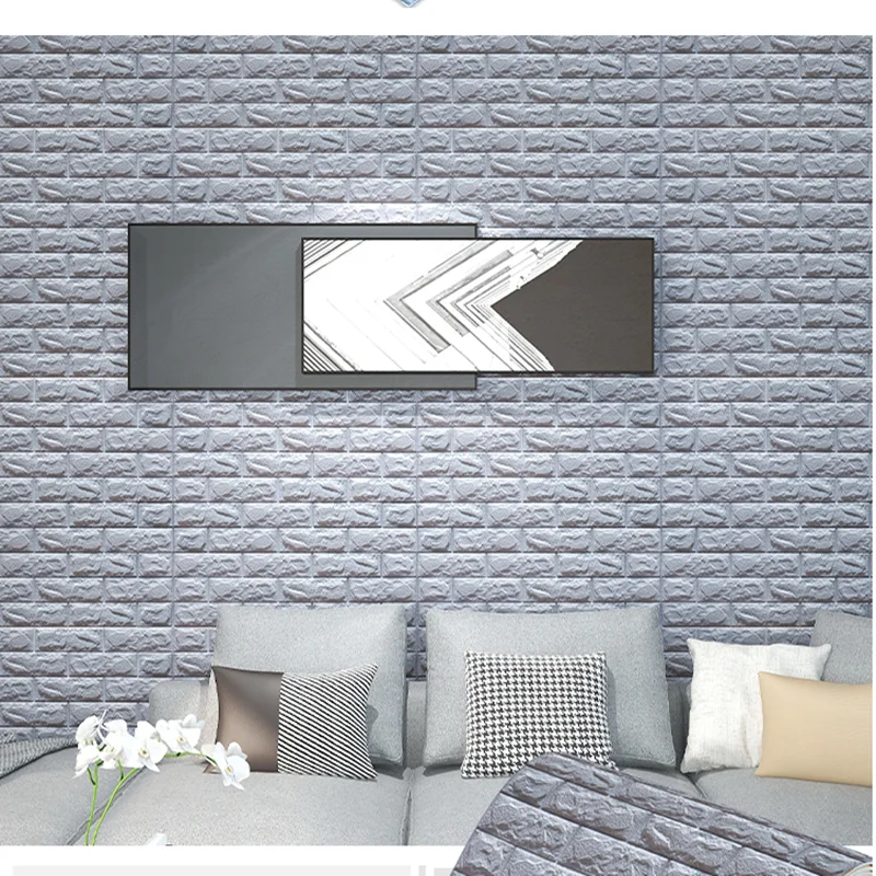 Настенные 3D стикеры из пены имитация кирпичной кладки водонепроницаемые