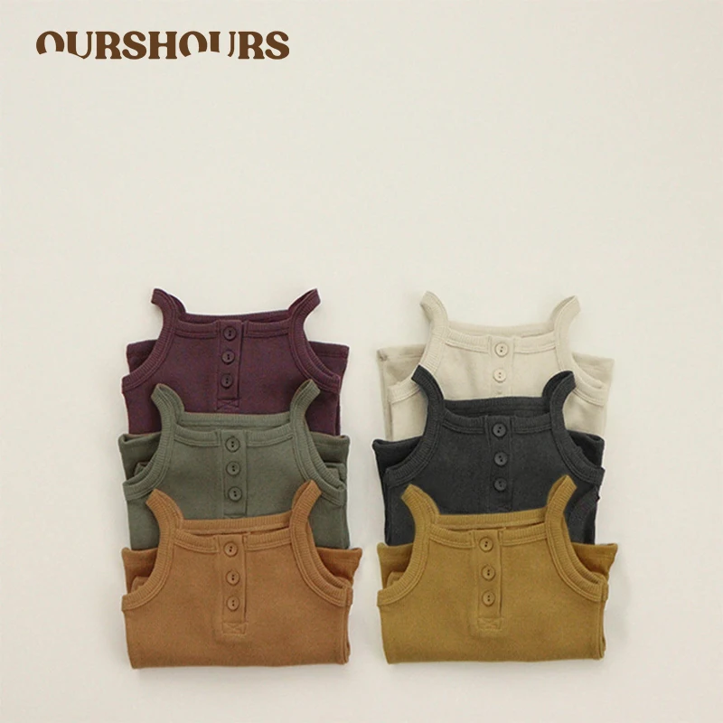

Newborn Clothing Baby Rompers Cotton Summer Infant Sleeveless Onesies Boys Girls Solid Color Jumpsuit Baby Camisole Bodysuits