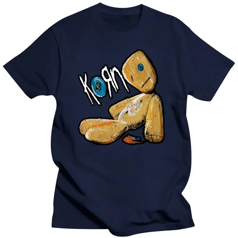 Черная майка из манги большой для мужчин черная с надписью Korn Rock Band camiseta ajustada a la