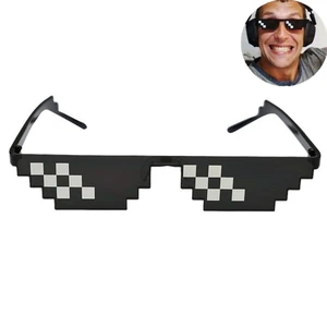 8 Bit Thug Life Sunglasses Pixelated Men Women Brand Party Eyeglasses Mosaic UV400 Vintage Eyewear U