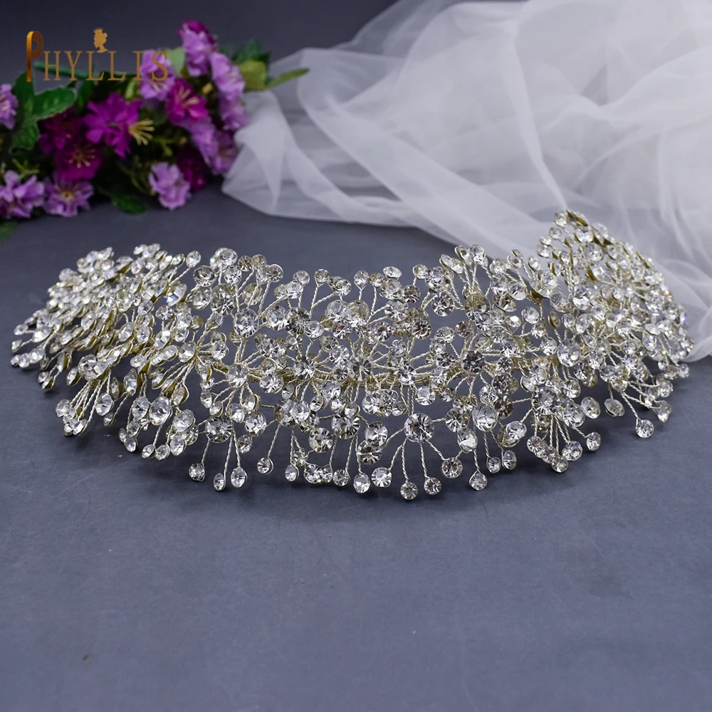 A107 Rhinestone Wedding Headband Headwear Bridal Tiara Luxury Hair Wedding Accessories Boho Headpiece Handmade Hair Jewelry