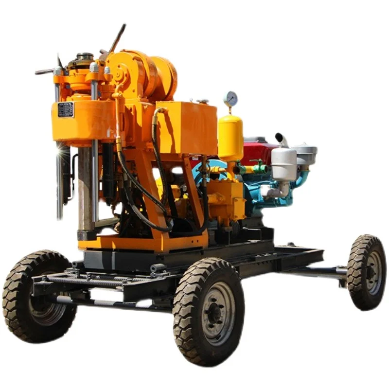 

HY190 Hydraulic Water Drilling Rig Wheeled Core Sampling Geological Exploration Trailer Deepwater Well Driller