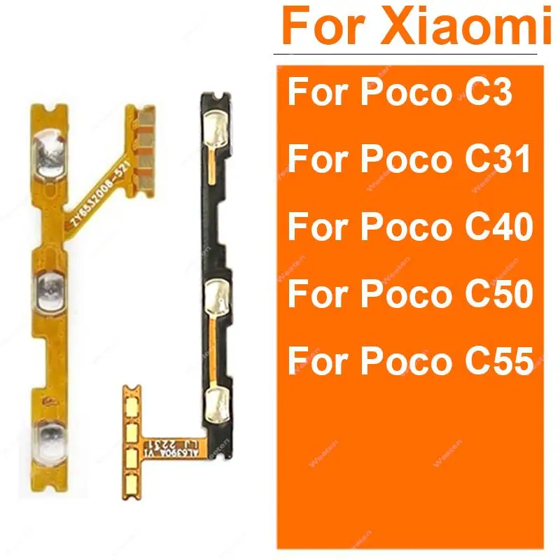 

On/Off Power Key Volume Side Button Flex Cable For Xiaomi Poco C3 Poco C31 Poco C40 Poco C50 Poco C55 Poco C51 Replacement Parts