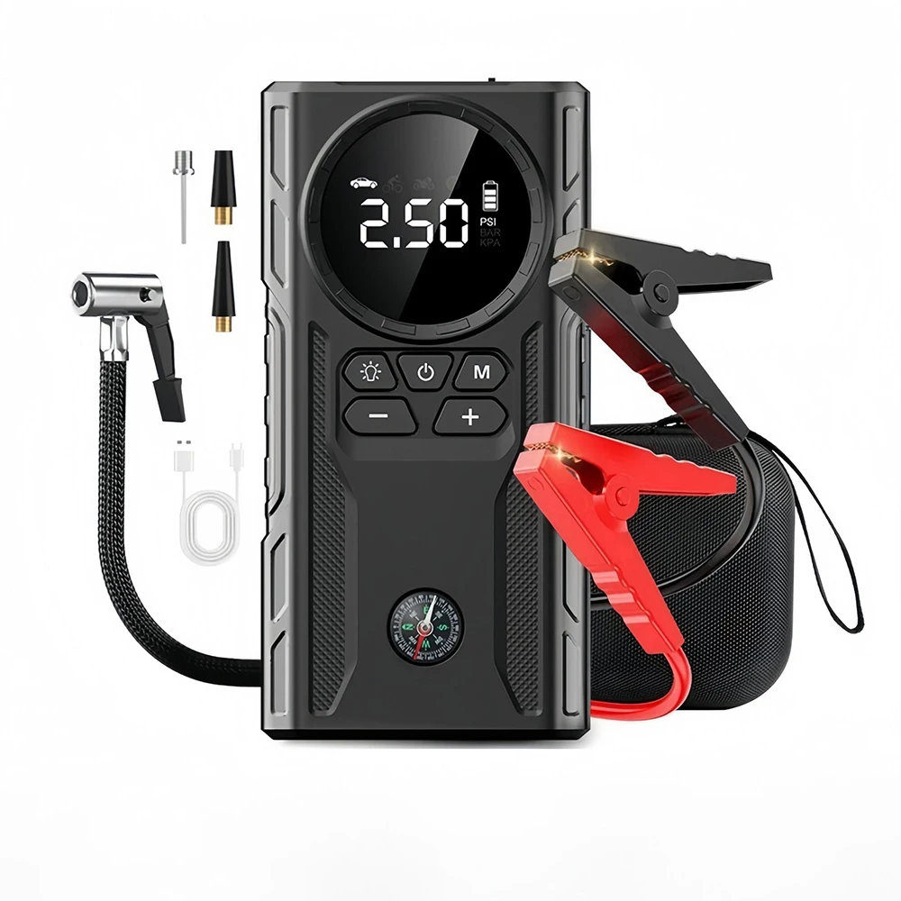 Автомобильный стартер Power Bank 150PSI 1000A с насосом для накачивания шин Портативный