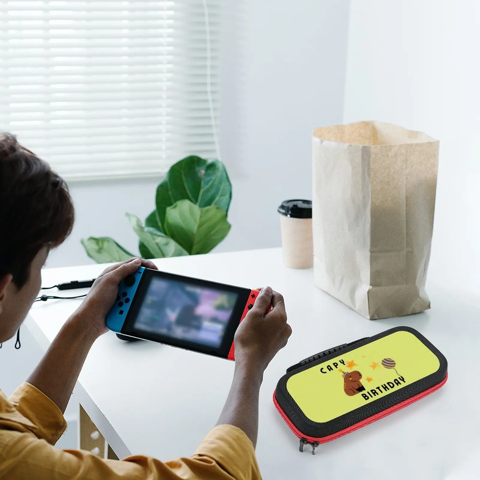 

Capybara Portable Pouch For Nintendo Switch Animal Cute Yellow Storage Bag Compact Fashion Protective Case