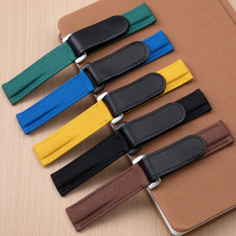 20mm Colorful Nylon Fabric Leather Wristband Watch Band Accessories For Rolex Strap DAYTONA SUBMARINER GMT Yacht-Master Belt - купить по