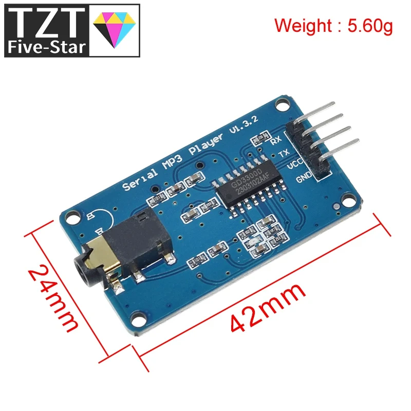 TZT YX6300 YX5300 Последовательный модуль управления UART Модуль MP3-плеера для Arduino/AVR/ARM/PIC CF