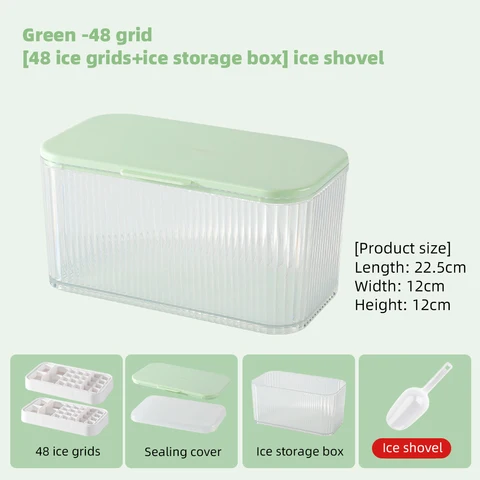 Поднос для льда с крышкой, 48 ячеек, большая форма для льда, силиконовый квадратный поднос для льда, аксессуары для кухни