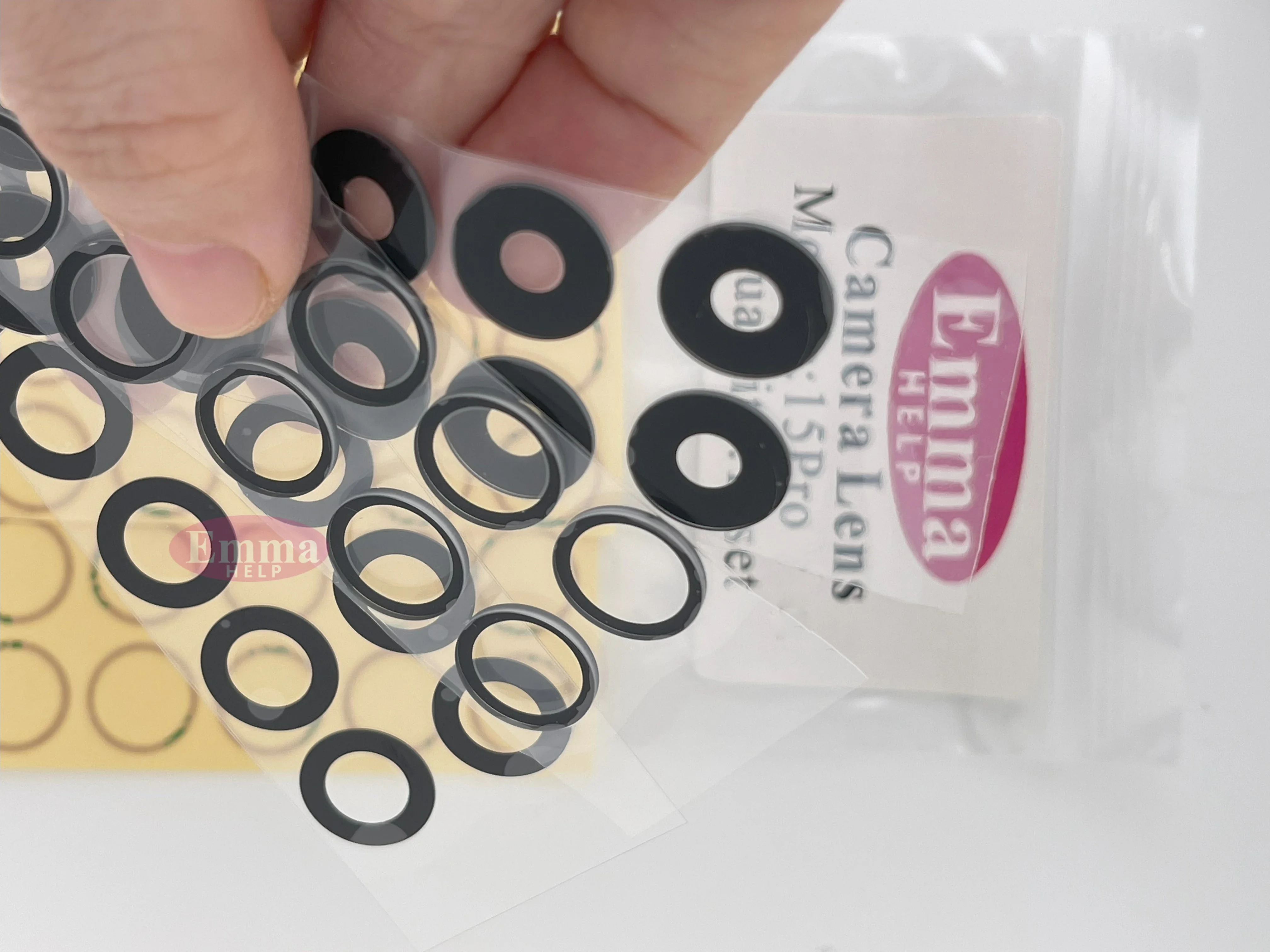 10 комплектов стеклянных наклеек на объектив задней камеры для iPhone 16 15 Plus 14 13 12 11