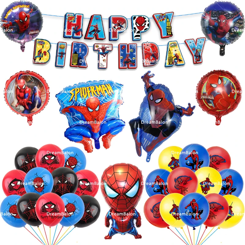 Шары воздушные из фольги в виде супергероев Человека-паука |