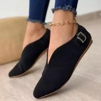 new summer 2020 pointed toe suede ladies flat shoes ladies loafers casual elegant fashion ladies shoes simple personality