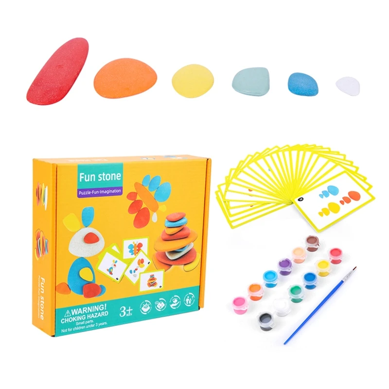 

Unpainted Pebbles DIY Drawing Supplies for Creative Drawing Game Tool for Kids