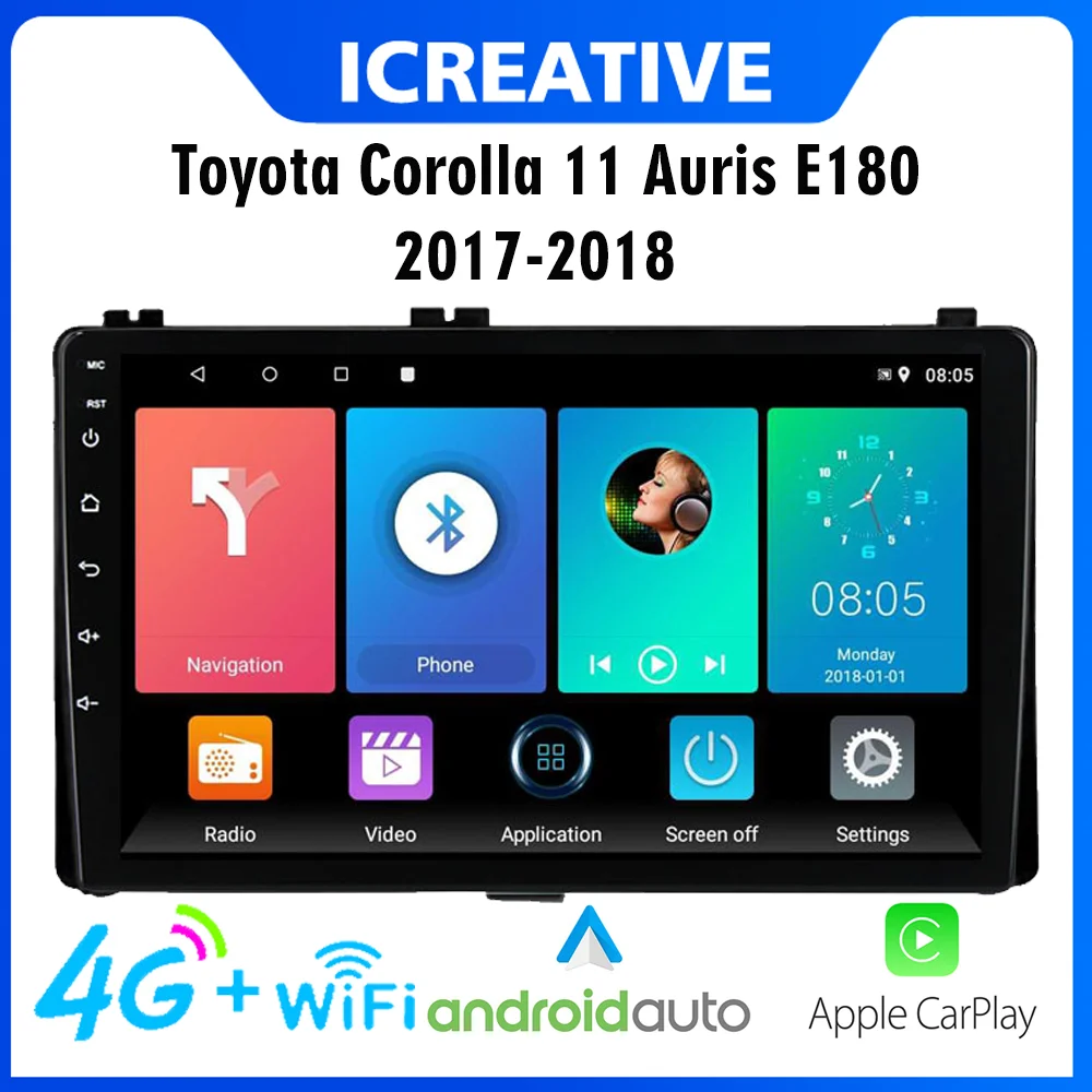 

4G Carplay 2 Din Android Car Radio Stereo For Toyota Corolla 11 Auris E180 2017 2018 Car Multimedia Player GPS Autoradio