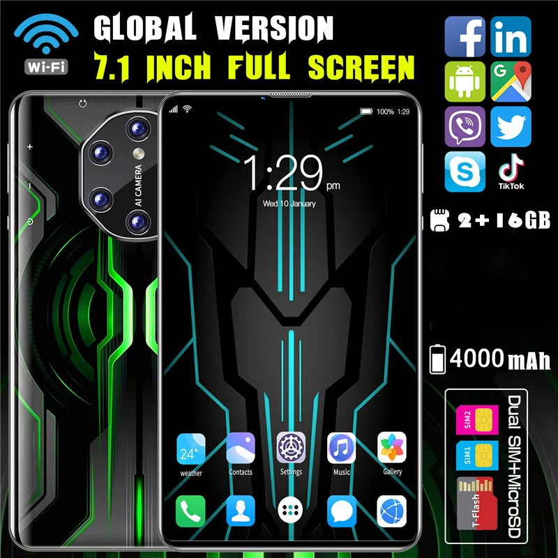 2023 планшет X80 Android 7,1 дюймов Face id GPS FM Wifi Bluetooth Смарт-планшеты PC Google Play 3G WCDMA ПК