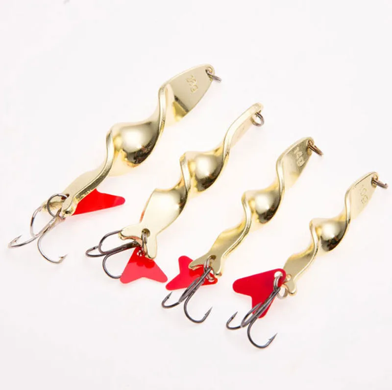 30/10pcs 7g 10g 14g 21g 28g Rotating Metal Spinner Spoon Fishing Lure Baits For Trout Pike Pesca Fish Treble Hook Tackle enlarge