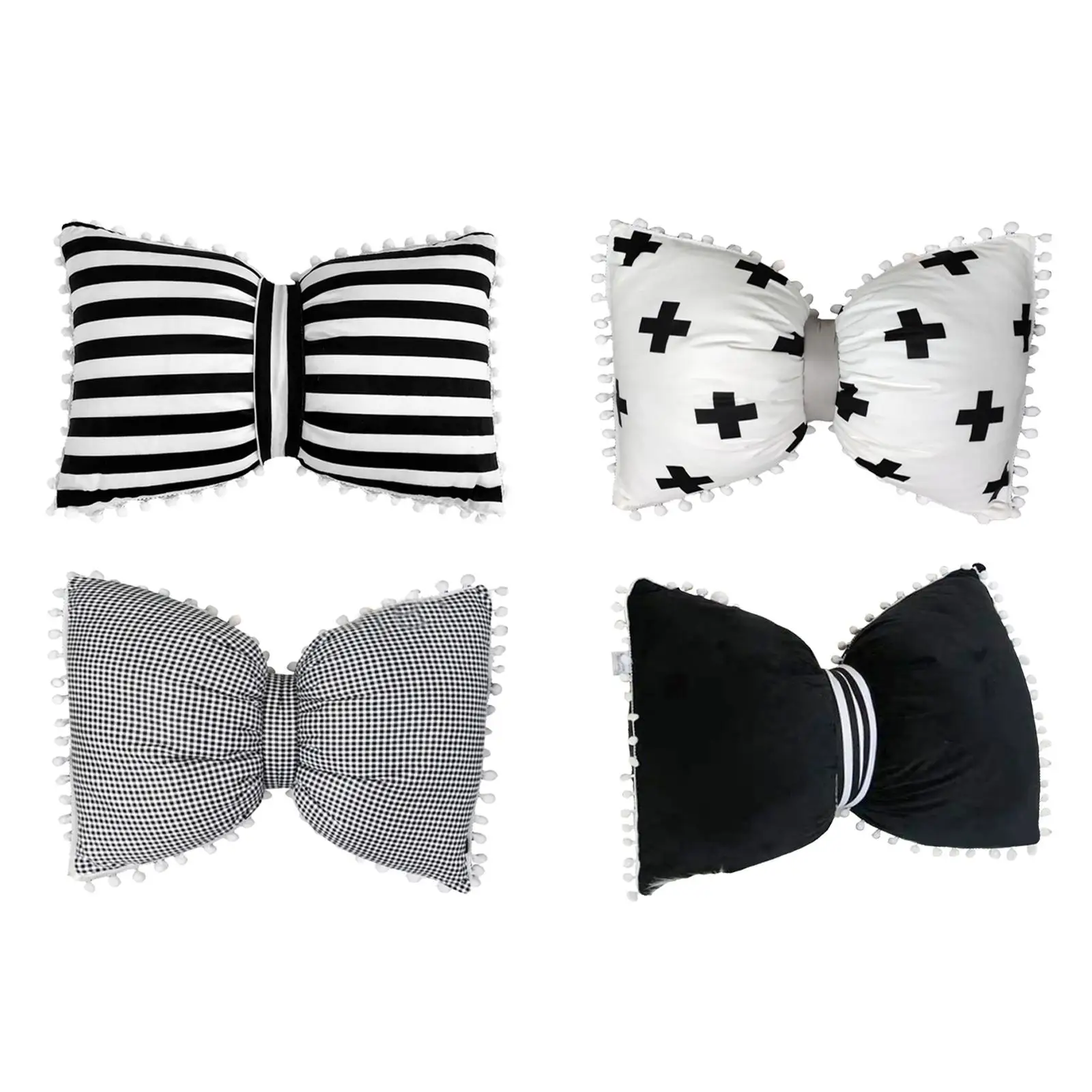 

Bowknot Car Neck Pillow Interior Accessory Decoration Back Support Pillow for Home