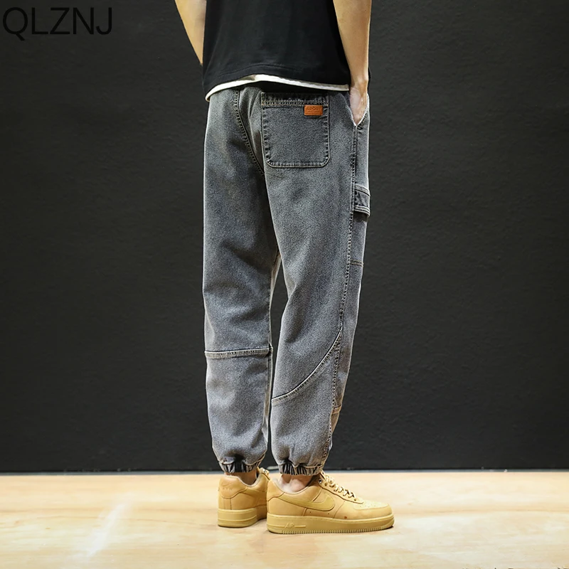Plus Size Jeans Men Loose Casual Denim Pants Trousers Korean Streetwear Y2k Baggy Harem Jeans Cargo Pants Stretched Joggers 8XL