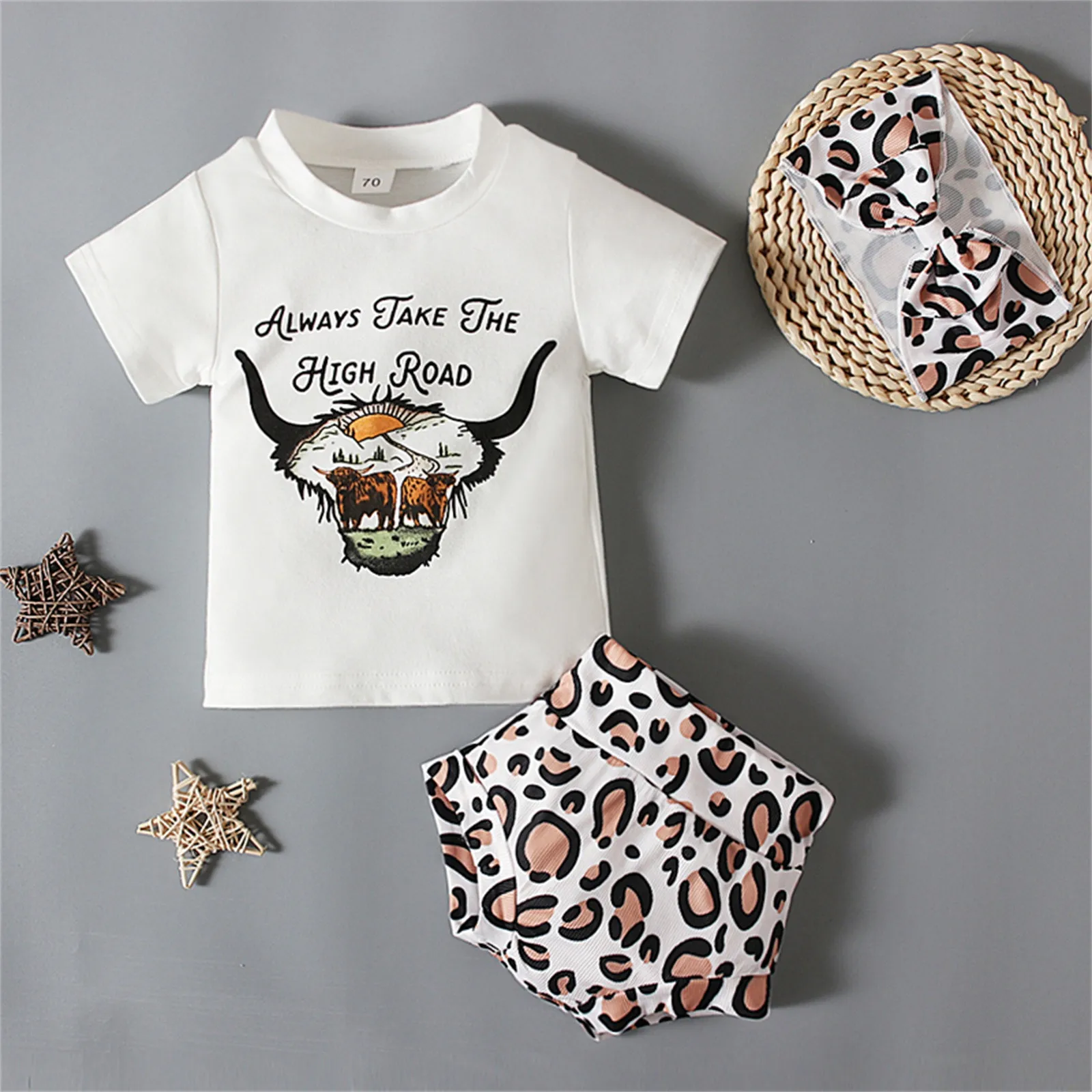 

Thanksgiving Dresses for Girls Newborn Toddlers Kids Girl Clothes Letter Top Cartoon Leopard Shorts Baby Girl Just Arrived