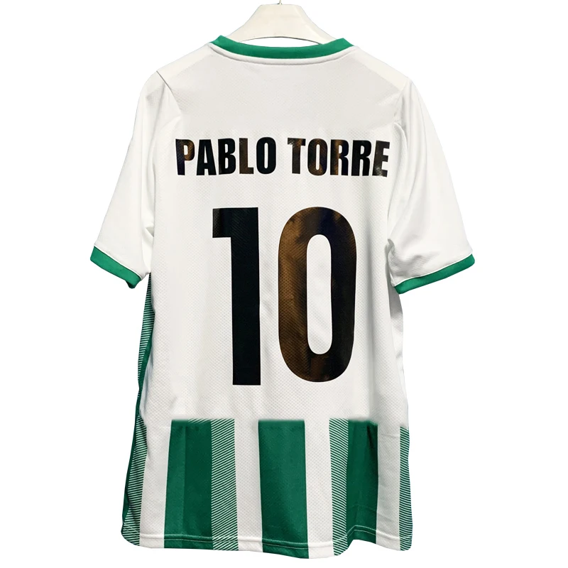 

Summer Vintage Spanish Clothing Santander Sports Pablo Torre Jersey, High Quality Men's Training Competition Sports T-shirt