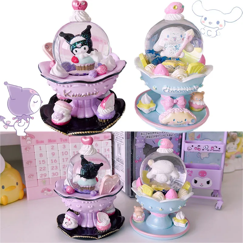 

Kawaii Sanrioed хрустальный шар маленькая двойная звезда Kuromi My Melody Cinnamoroll хрустальный шар для спальни настольные украшения детская игрушка подарок