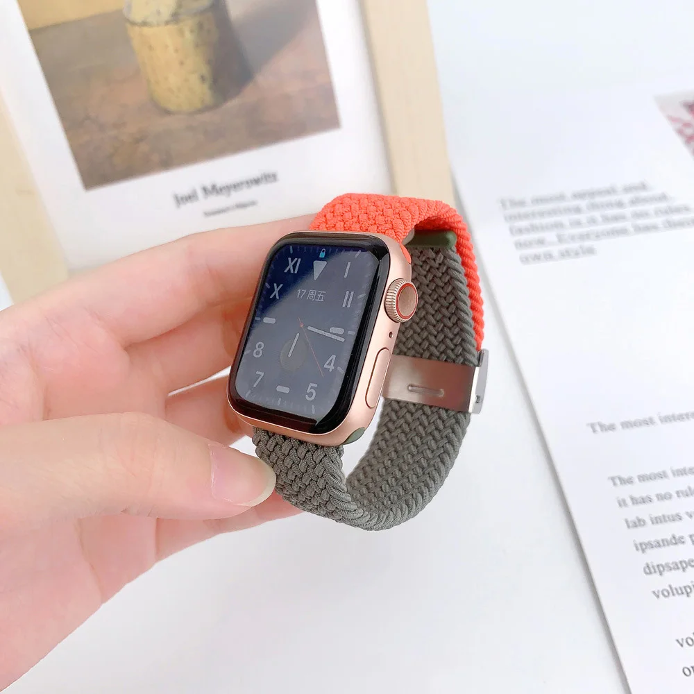 Clashing Band for Apple Watch Straps 44mm 45mm 41mm 40mm 42mm 38mm Woven Wristband Bracelet for Iwatch Series 8 7 6 5 4 3 2 1 SE