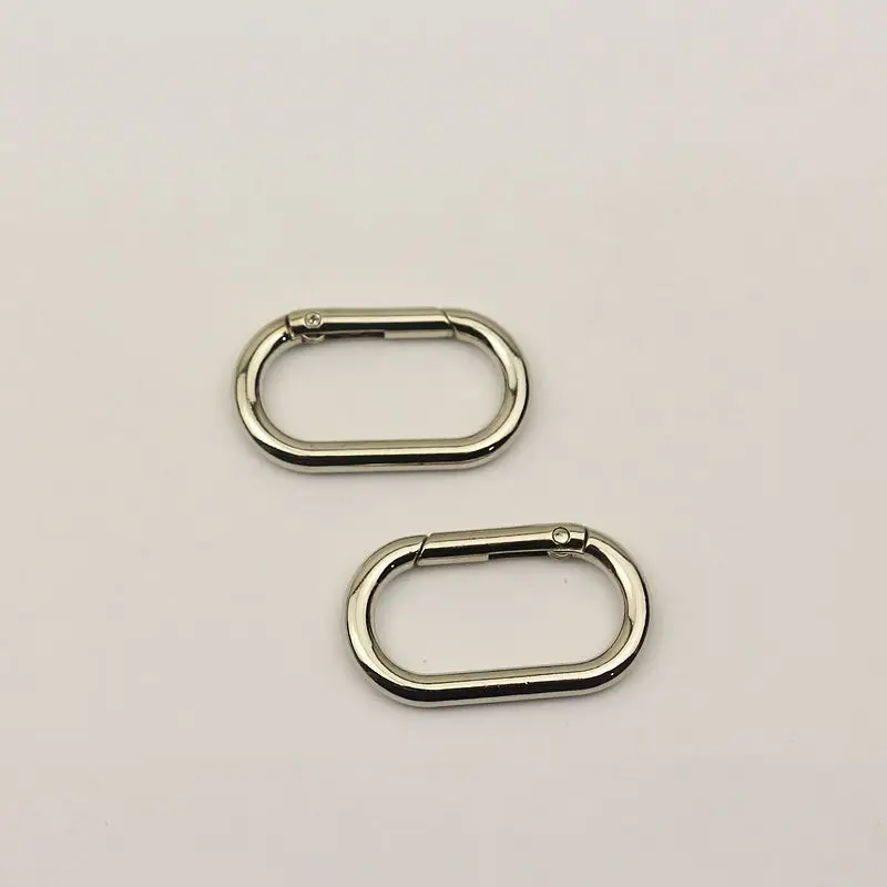 20pcs 34mm Spring Metal Oval O Rings Buckles Trigger Clasp Clip for Bag Strap Webbing Keychain Carabiner DIY Handbag Accessory