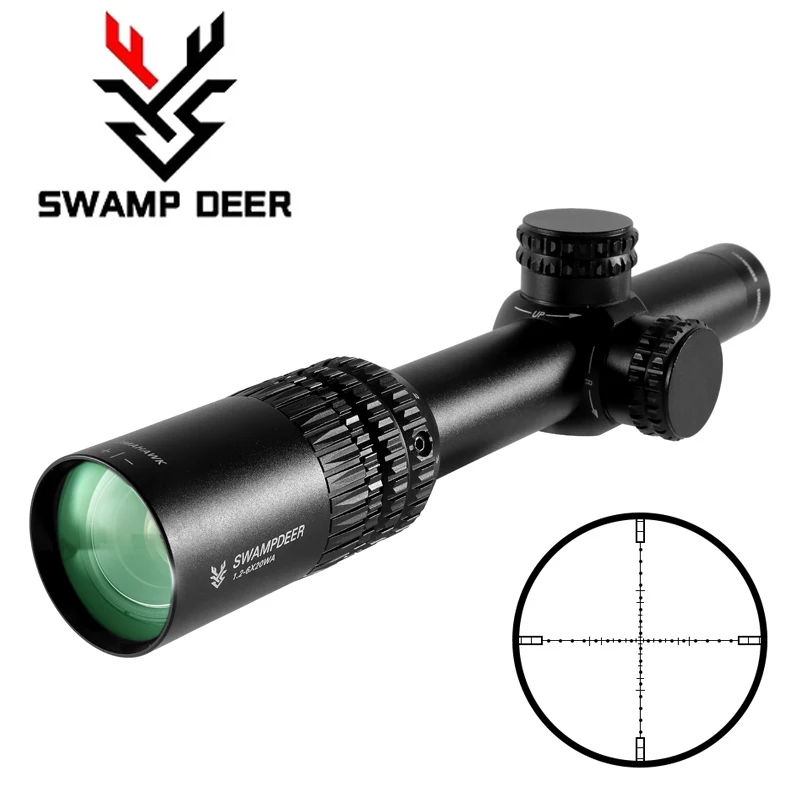 SWAMPDEER 1.2-6x20 Hunting Sight Tactical Optical Is Available for The Rifle with 20mm 11mm Mounts Sniper Rifle Rapid Riflescope