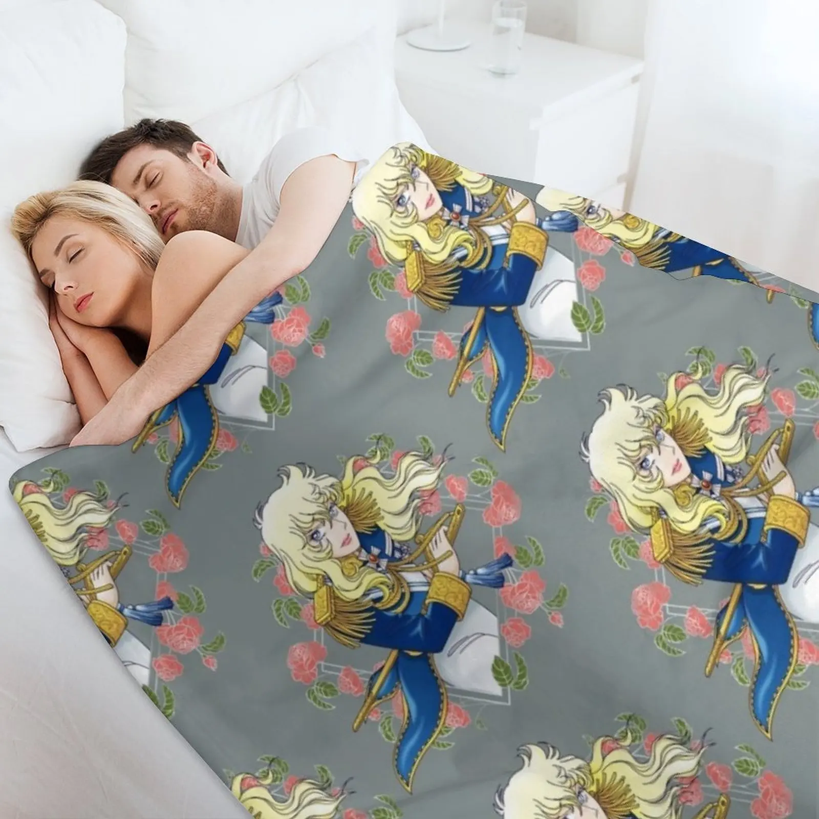 Оскар Fran?ois de Jarjayes (Синяя редактирование. 2021) Плед Тетры теплые зимние Одеяла Retros