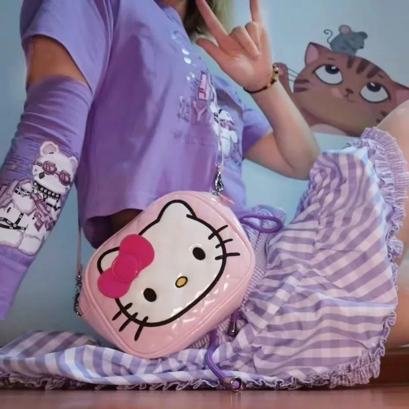 MBTI розовая женская сумка на плечо Hello Kitty винтажная водонепроницаемая маленькая