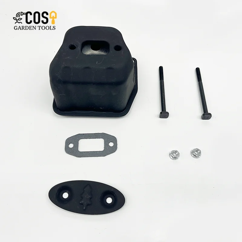 45cc 52cc 58cc цепная пила, два глушитель с отверстиями Plate Shield болты прокладки, запасные части для 4500 5200 5800 глушитель цепной пилы 45cc 52cc 58cc цепная пила, два глушитель с отверстиями Plate Shield болты прокладки, запасные части для 4500 5200 5800 глушитель цепной пилы