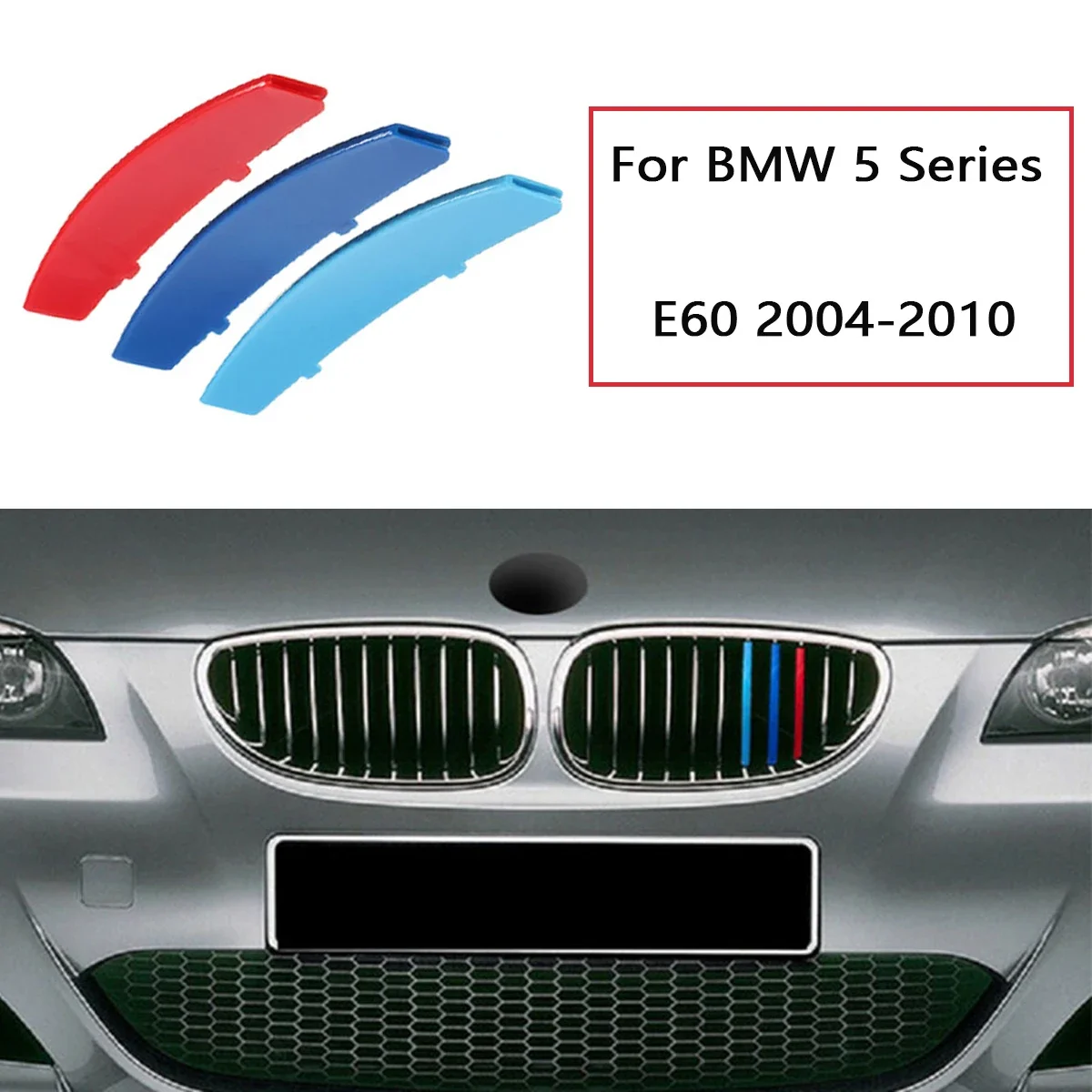 

3 шт. ABS автомобильные гоночные Передние решетки для BMW E60 E39 E61 5 серии 1995-2003 2004-2010 м