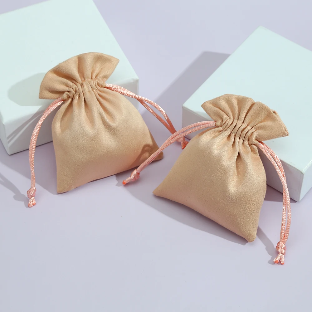 50pcs High Quality flannel Storage Velvet Bags Beads/Tea/Candy/Jewelry Organza Drawstring Bag for Wedding Christmas Gift Pouches