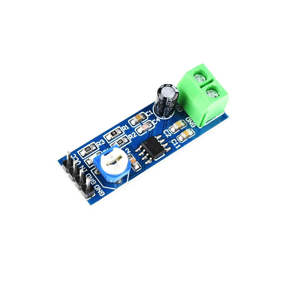 

New LM386 200 Times Gain Amplifier Board 5V-12V Input Audio Power Amplifier Module Mono Audio Power Amplifier