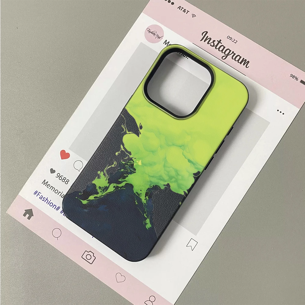 Фото Чехол для iPhone 11 12 13 14 15 16 17 Pro Max Plus Air с дизайном «Зеленое извержение вулкана», мягкий чехол из поликарбоната №3