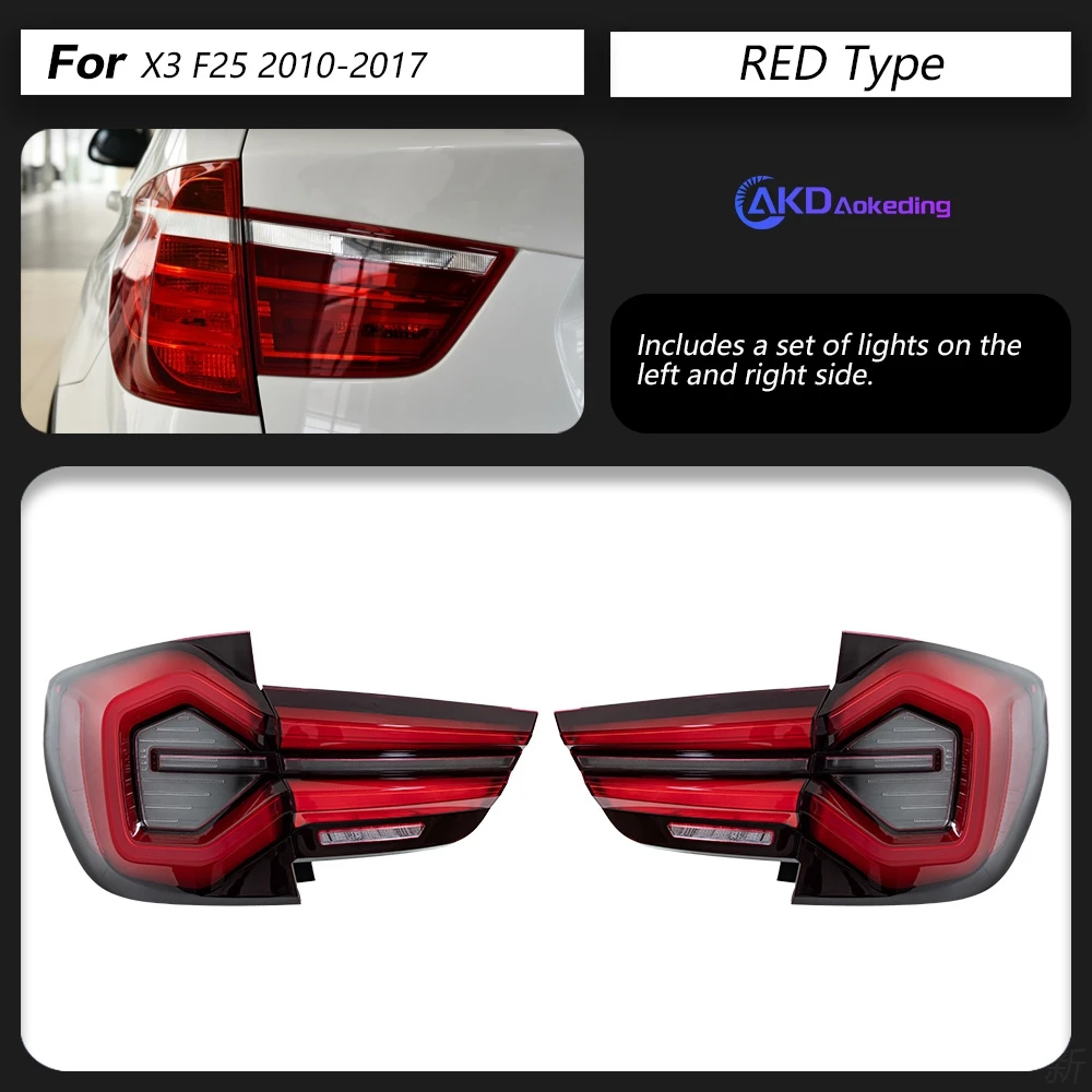 

Светодиодные задние фонари AKD для X3 F25 2010-2017, задний фонарь дальнего света, тормозной задний фонарь, динамический указатель поворота, задний фонарь в сборе