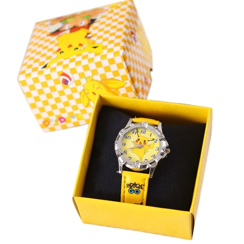 

Pokemon Go Silicone Watch Pikachu Fashion Watch Children's Quartz Wrist Cartoon Figure Boys Girls Watch Birthday Gift with Box