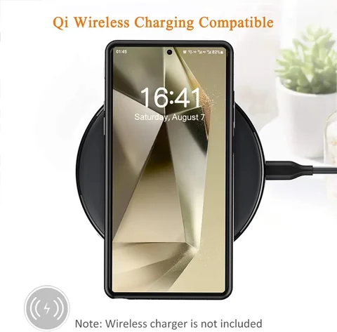 Магнитный чехол для беспроводного зарядного устройства для Samsung Galaxy S24 Ultra, чехол для зарядки Magsafe Power Bank Battery Pack bateria