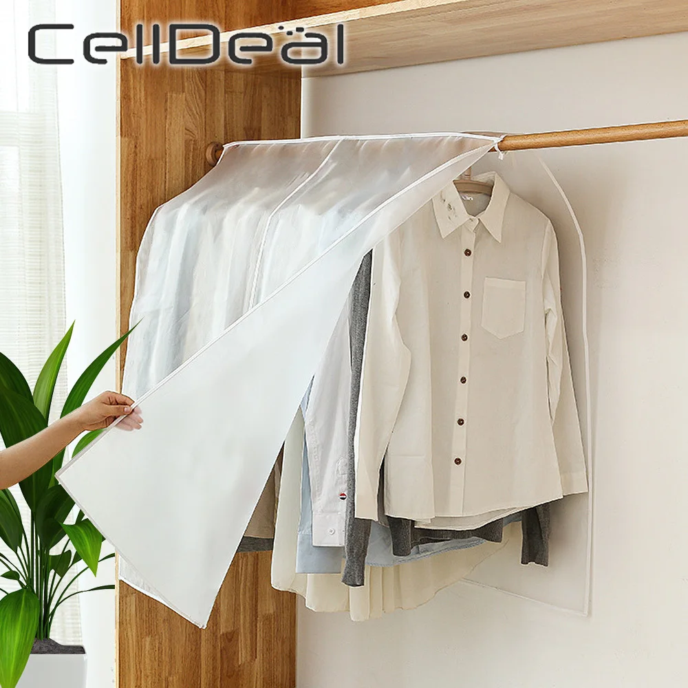 

Clothes Hanging Dust Cover Dress Suit Coat Storage Bag Pouch Case Dust-proof Moisture-proof Wardrobe Clothing Hanger Organizer