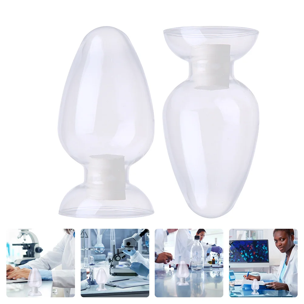 

2 Pcs Glass Sample Bottles Transparent Bottle Durable Glassware