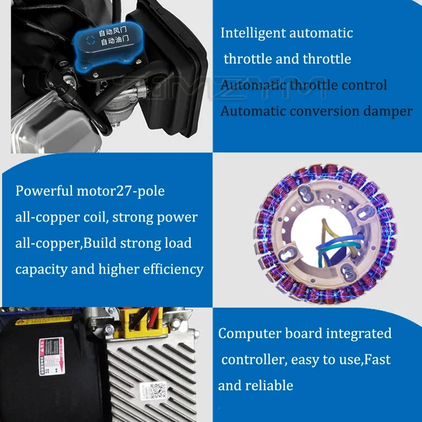 Бесшумный Генератор удлинителя диапазона для 3 кВт 48 В/60 в/72 в